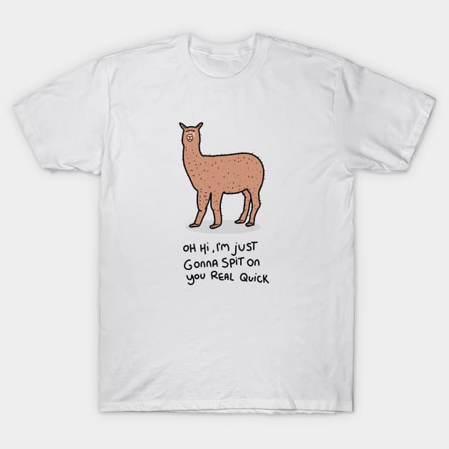 Grumpy Alpaca T-Shirt by grumpyanimals